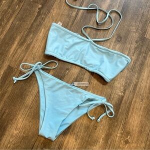 Women’s Light Blue Bikini With Strappy Top Size 6